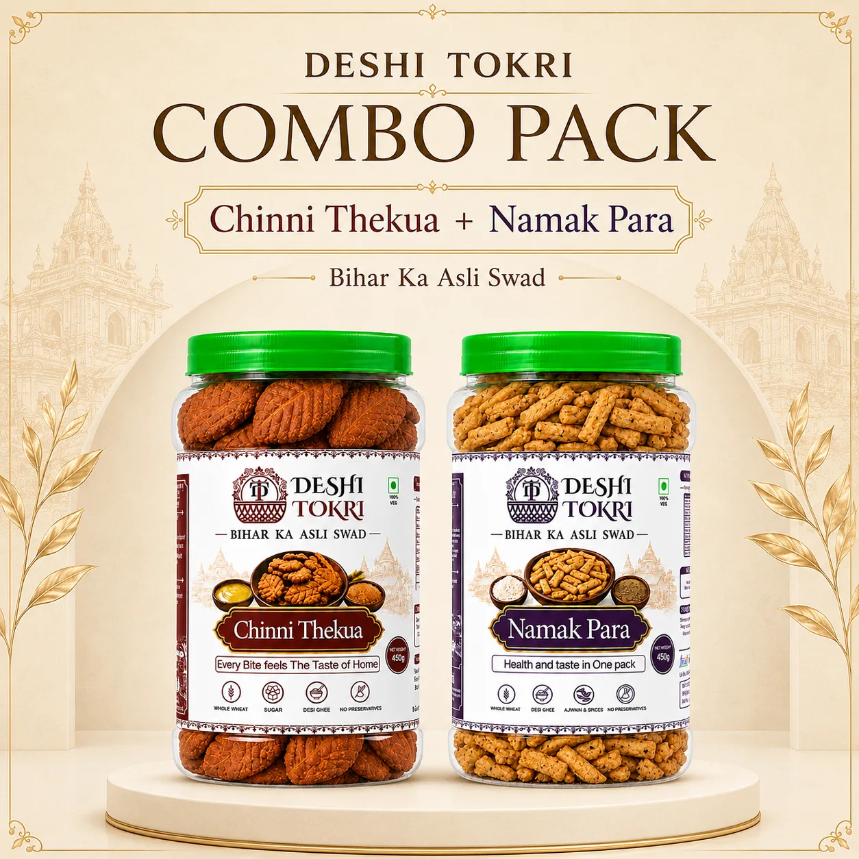 Aata Cheeni Thekua + Aata Namak Para