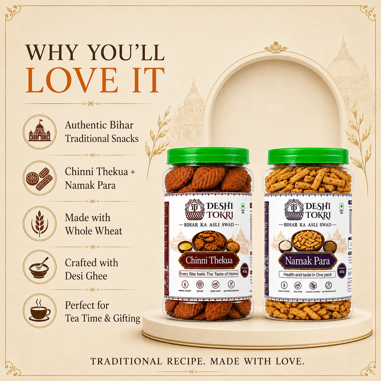 Aata Cheeni Thekua + Aata Namak Para