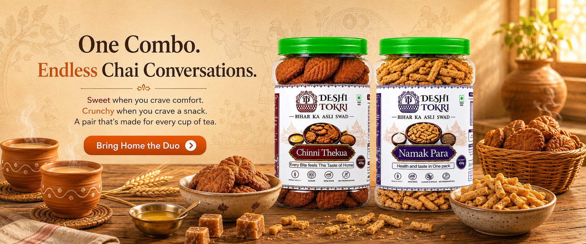 Aata Cheeni Thekua + Aata Namak Para