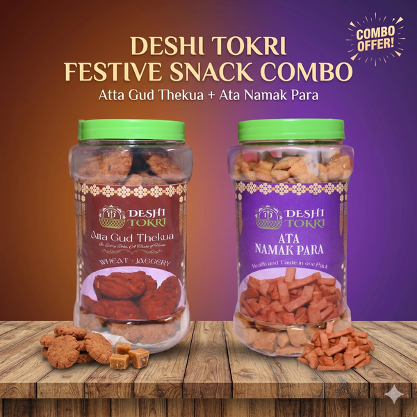 Aata Gud Thekua + Aata Namak Para